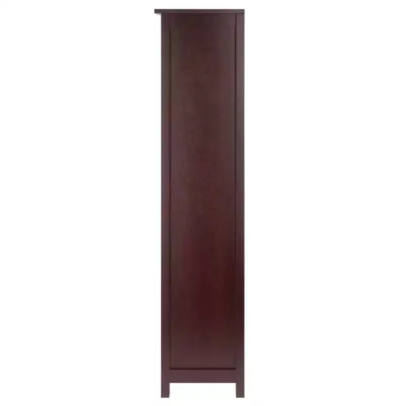 Étagère de rangement ou bibliothèque Milan 5 niveaux de 142,19 cm, noyer foncé : Composite MDF moderne du milieu du siècle