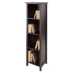 Étagère de rangement ou bibliothèque Milan 5 niveaux de 142,19 cm, noyer foncé : Composite MDF moderne du milieu du siècle