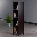 Étagère de rangement ou bibliothèque Milan 5 niveaux de 142,19 cm, noyer foncé : Composite MDF moderne du milieu du siècle