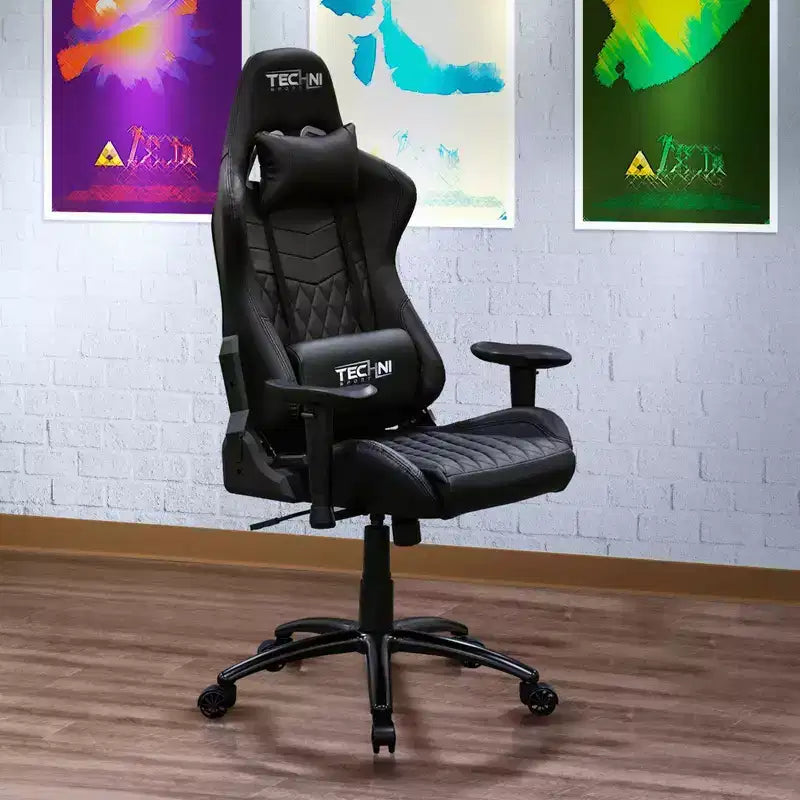 Chaise de jeu vidéo ergonomique Ts-5100 à dossier haut style course : pivotante, réglable