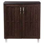 Bahut de rangement moderne et contemporain Excel – Brun foncé : Étagères fixes, bois composite, meubles de cuisine