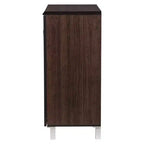 Bahut de rangement moderne et contemporain Excel – Brun foncé : Étagères fixes, bois composite, meubles de cuisine