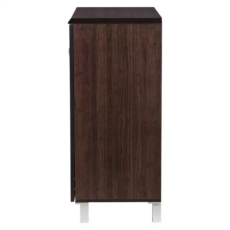 Bahut de rangement moderne et contemporain Excel – Brun foncé : Étagères fixes, bois composite, meubles de cuisine