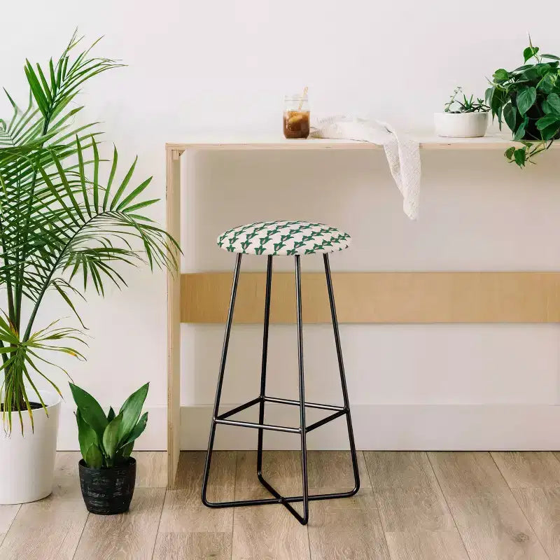 Tabouret de bar à motif floral rétro