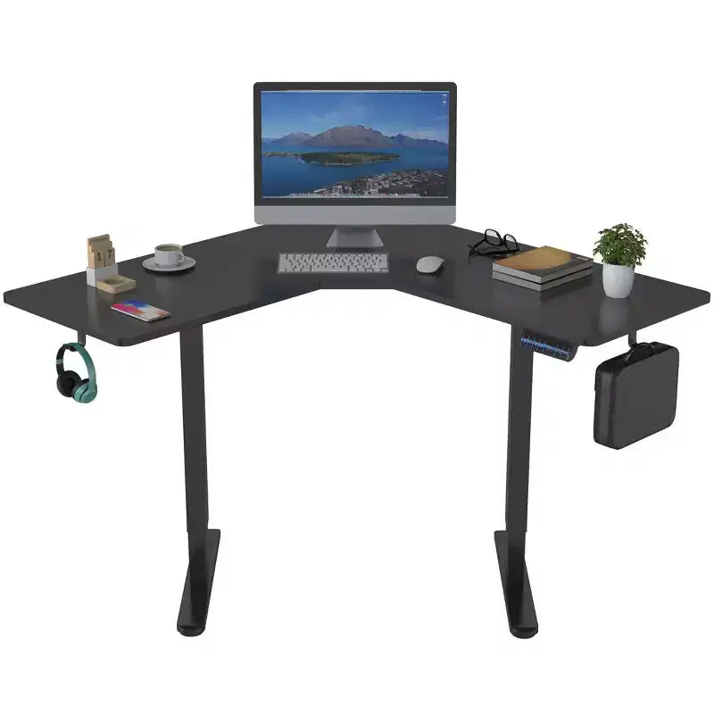 Bureau électrique réglable en hauteur pour coins, bureau debout automatique avec réglage en hauteur ergonomique et fluide de 72 à 120 cm